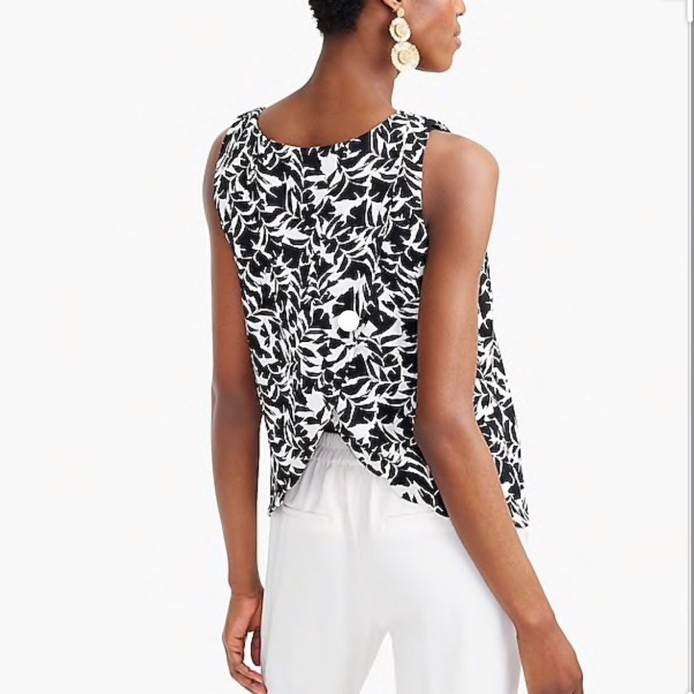 NWT J. Crew Scalloped-hem Top w/Overlapped Back